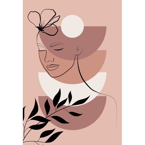Papier peint panoramique - Femme Boho - 130 cm x 190 cm (1/2)
