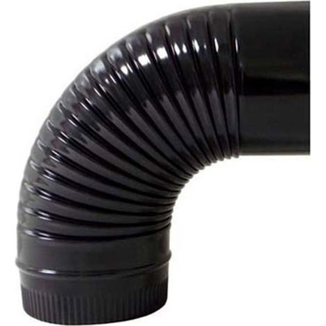 Gomito per stufa vetrificato nero da 120 mm 90º (1/2)
