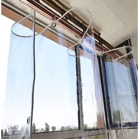 Bâche imperméable Bâche imperméable résistante, couverture de bâche transparente, avec les bords perforés renforcés Isolation thermique forte pour des usines extérieures (0.3mm 1.5m 1.5m) (1/3)