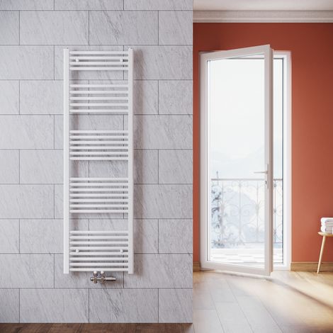SONNI Termoarredo Scaldasalviette Verticale Radiatore ad Acqua Calda Bianco con Valvola Connessione Centrale 1600x500mm (1/5)
