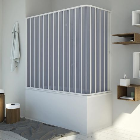 Mampara de bañera extensible de pvc h 150 mod. Santorini Lateral 70x140 cm (1/5)