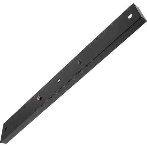 Rechteckige schwarze Metall-Deckenleuchte mit 3 Löchern und Eisensockel (1/5)