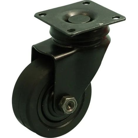 NOVO-Rolle D. 50 mm schwarz mit schwenkbarer Platte, H. 72 mm (1/3)