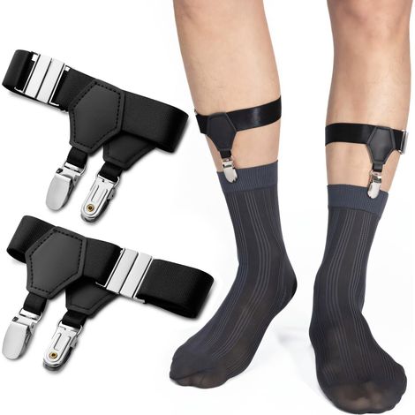 Ensemble de 3 pinces à jarretelles SJWJ-J - Version améliorée - Noir