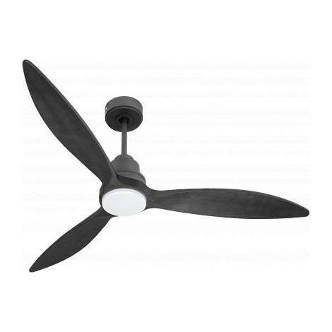 Tenerife -  Un ventilateur et un Super destratificateur DC 132 cm  Gris basalte pales bois noir avec Lumière 25 à 35 m² (1/4)