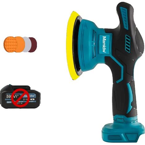 Pulidora de coches, 5000 RPM, velocidad ajustable, sin batería. (1/2)