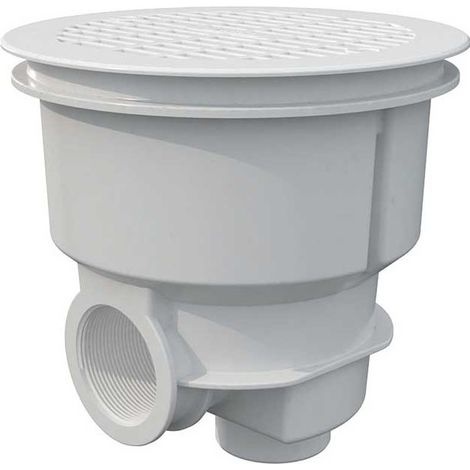 Scolo normale con griglia piatta per piscine in cemento. bianco