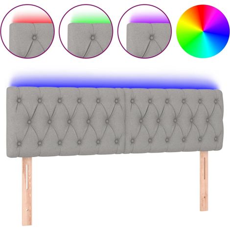 Tête de lit，Panneau décoratif à LED Gris clair 160x7x78/88 cm Tissu CFW9435722 (1/5)