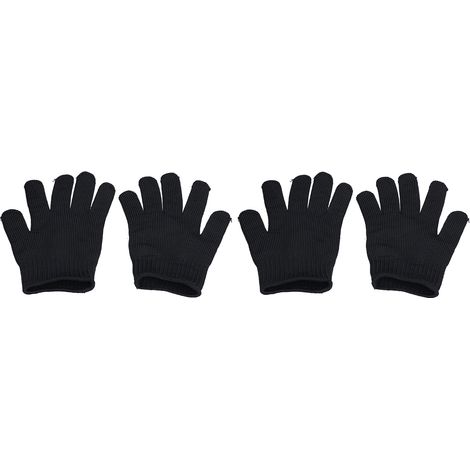2er-Pack schnittfeste Edelstahlhandschuhe, Schutzklasse 5, verstärkt, messerfest, rutschfest, schwarz, Größe M (Verkauf im 2er-Pack) (1/5)