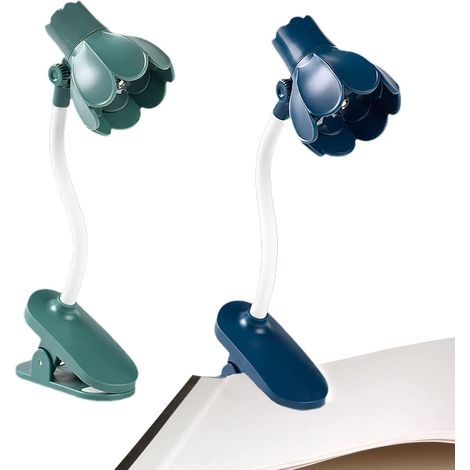 Ahlsen Lámpara de lectura, lámpara de libro: mini luz de lectura, lámpara de lectura giratoria de 360°, luz de lectura plegable, lámpara de clip para leer en la cama, oficina, lectura nocturna, paquet (1/5)