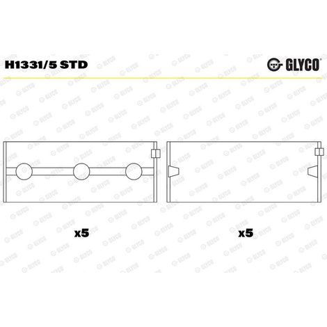 Coussinet de paliers de vilebrequin GLYCO H1331/5 STD FIAT 12340-57K02