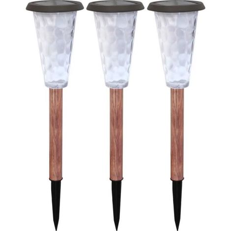 Set mit 3 Solar-LED-Sockelleuchten - Canopo - 20 Lumen - Beige
