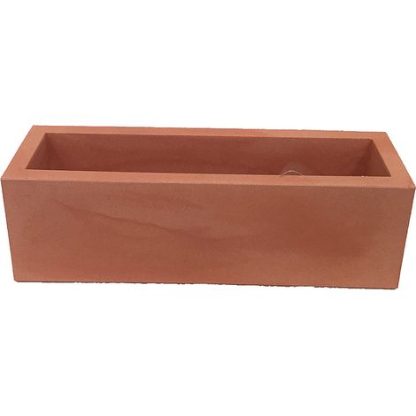 JARA 100 Macetero Rectangular de Interior y Exterior Para Plantas y Flores Muy Resistente al Paso del Tiempo. Jardinera Hecha de Polietileno en España - Terracota