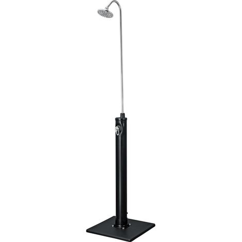 Doccia solare da giardino 8 lt, colore nero, base inclusa