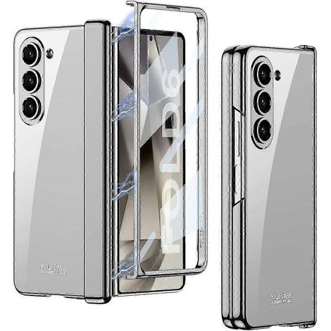 Transparente Schutzhülle mit Displayschutzfolie und Magnetscharnier für das Samsung Galaxy Z Fold 6. Rundumschutz und Vergilbungsschutz. Ideal als Geschenk. (1/5)