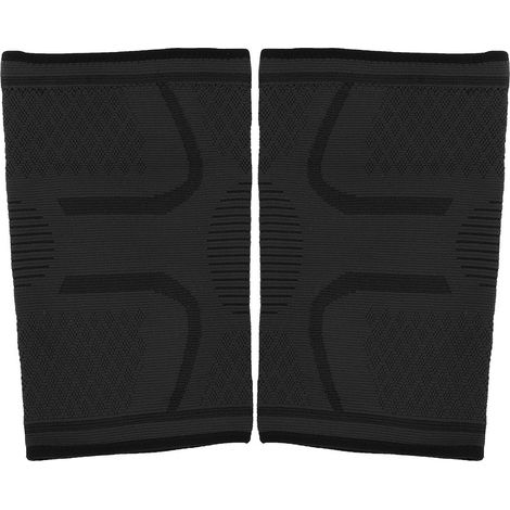 Kniebandage für Fitness, Laufen, Radfahren, Sport, Fitnessstudio, elastisch, schwarz, XL