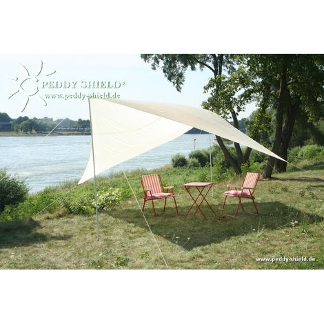 Camping-Freizeit-Sonnensegel 400 x 400 cm - Farbe hell elfenbein (1/5)