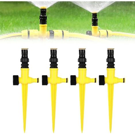Lot de 4 arroseurs de pelouse, arroseur de jardin automatique, arroseur réglable à trois niveaux, arroseur de pelouse à planter-AquaForge