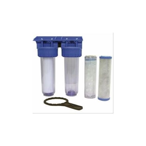 Filtre anti-tartre double complet P-Pro 3/4''(20/27) 25µ