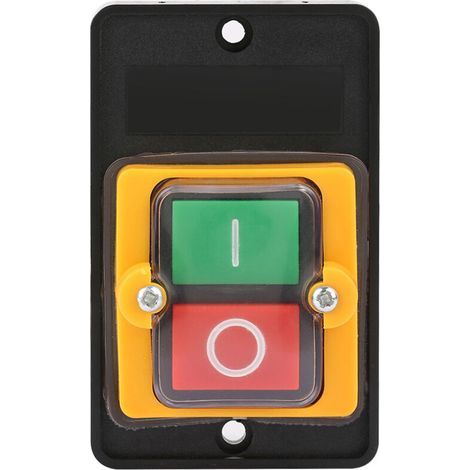 Bouton-poussoir marche/arrêt étanche 10 A, 220/380 V AC, IP65, pour commande industrielle – Lot de 1 (1/5)