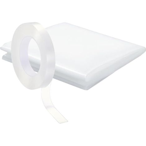 Film d'urgence pour fenêtre  Film protecteur PVC transparent 79 × 119 cm  Couverture de fenêtre à rupture temporaire avec ruban adhésif double face  Pour voitures, SUV, remorques et camping-cars en (1/5)
