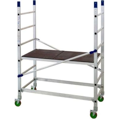 Facal – Échafaudage roulant aluminium Alto – Longueur 1,50 m – Hauteur de travail 4,90 m – Charge 200 kg/m² – Conformité NORME EN1004 (1/2)