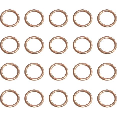 Lot de 20 Joints de Vidange en Cuivre - 16 x 22 x 2 mm - Rondelles d'Étanchéité pour Bouchon de Carter d'Huile Moteur - Haute Résistance Thermique et Anti-Corrosion - Universel pour Voitures et Motos (1/5)