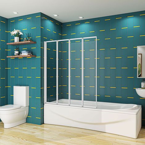 Biubiubath 4 Fold Folding Bath Shower Screen Panel 800x1400mm (1/5)