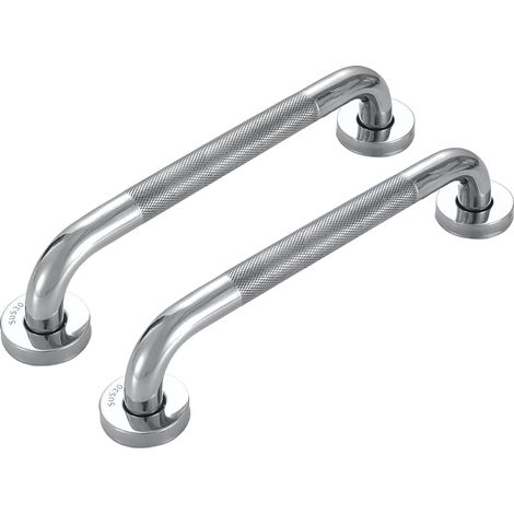 2 Stück Badezimmer-Haltegriff aus Edelstahl 304 mit rutschfestem Griff, für Badewanne, WC, Badezimmer, Treppenhandlauf