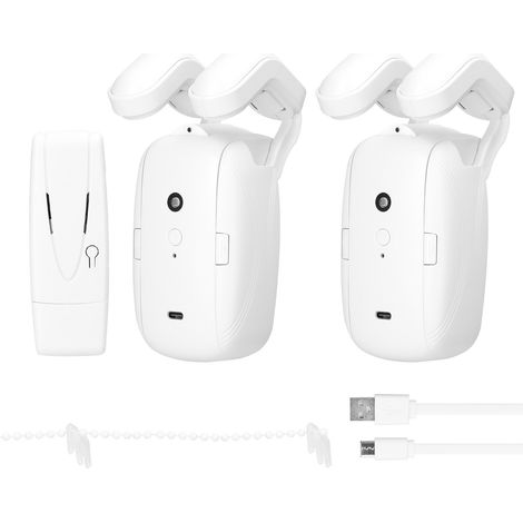 Pour Tuya BT Moteur de rideau intelligent Robot électrique Ouvreur automatique Pas de support de câblage APP Télécommande Configuration de la minuterie Détection de température et de lumière Tige roma (1/5)
