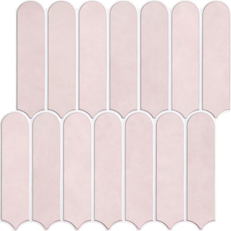 10 Pièces Credence Adhesive pour Cuisine, Mat Rose, Carrelage Adhesif Mural, 30 x 30 cm, Carrelage Adhésif pour cuisine, salle de bain, décoration murale (1/5)