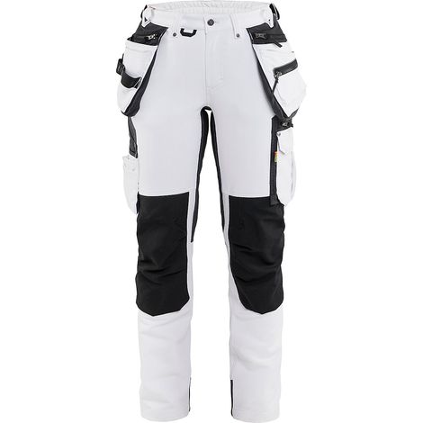 Pantalon de travail peintre stretch 4D femme 7179 - Blanc/Gris foncé XS - FR(34) - SE(C32) - Standards