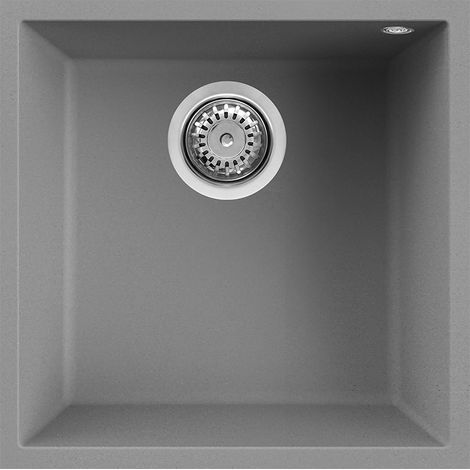 Lavello Elleci Incasso 1 vasca 44x44 Quadra 102 Sottotop Granitek Grigio Cemento LGQ10248BSO (1/3)