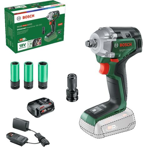 Bosch 0603980305 18v 1/2"" Impact Wrench UniversalImpactDrive + 2.5AH Battery Kit
