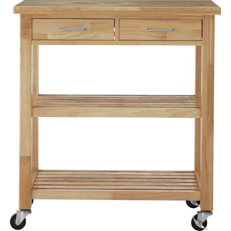 Premier Housewares Tropical Hevea Wood Kitchen Trolley (1/5)