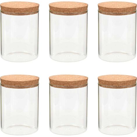 vidaXL Storage Glass Jars with Cork Lid 6 pcs 650 ml