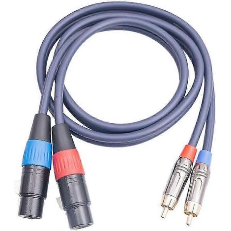 Câble double XLR vers RCA, câble double XLR femelle vers double RCA mâle, câble audio HiFi 2 XLR femelle vers 2 RCA mâle, 1 mètre (3,3 pieds) (1/5)