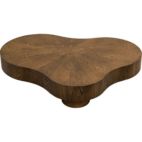 BOBOCHIC - Table basse organique 138 cm CORBUSIER placage chêne massif Marron foncé