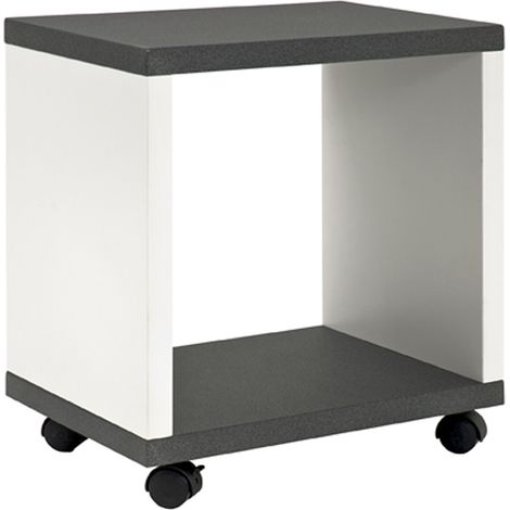 Desserte coloris optique granit-blanc - Dim : L 43 x P 30 x H 48 cm
