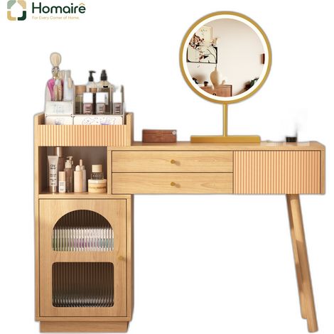 Flur- Garderobenschrank natur aus Polyester 120 x 40 x 90 cm HOMAIRE (1/5)