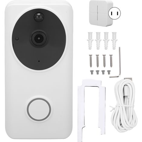 Sonnette vidéo WiFi sans fil étanche, surveillance à distance intelligente pour sécurité domestique 100-240V prise US. (1/5)