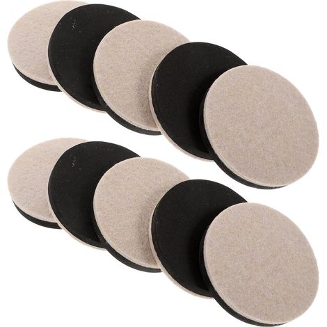 Patins de protection ronds en feutre beige pour pieds meubles, lot 10, (1/5)