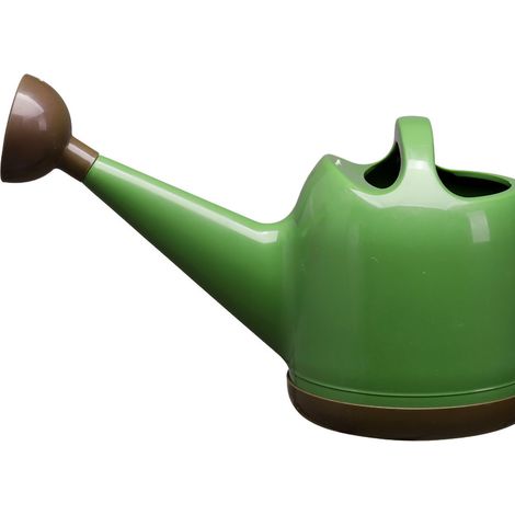 Niedliche, 4 Liter große, grün-braune Gießkanne mit dicker Spitze, zum Bewässern von Garten, Pflanzen und Blumen, ein praktisches Gartengerät für Haus und Garten. (1/3)