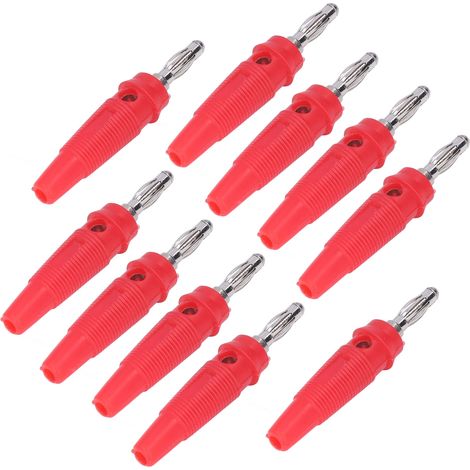 10 Stück/Set 4-mm-Bananenstecker-Buchsenanschluss für Schweißgeräte und Ladegeräte (Rot) (1/5)