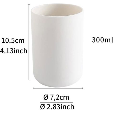 2 Gobelets, Plastique, 300ml, Bord lisse, Réutilisable, Salle de bain et Extérieur (1/3)