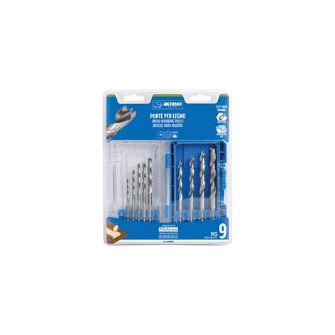 ASSORTIMENTO PUNTE RETTIFICATE PER LEGNO HSS 05008 PZ.9 - 1 pezzi KRINO