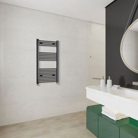 Acezanble 1200x500mm(HxW)Matt Black Straight Central Heating Towel Rail Heating Radiator (1/5)