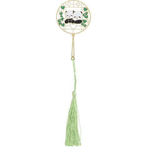 Metal Bookmark Creative Page Marker Hollow Chinese Style Vintage Book Clip with TasselPandas On The Sill (1/5)