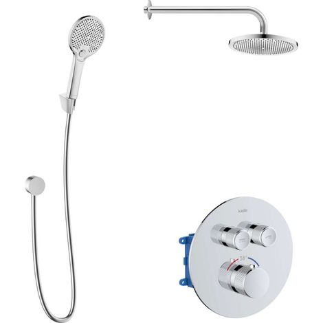 kielle Oudee - Mitigeur thermostatique encastré, 2 sorties, avec accessoires EcoSpare et corps d’encastrement, chrome 20602SPT100 (1/5)