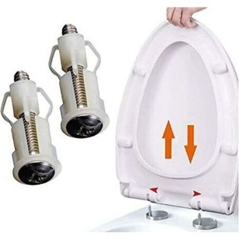 Pack of 2 Toilet Lid Expansion Screws Toilet Lid Fixing Toilet Seat Screws Fixing Set Toilet Lid Replacement Parts (1/5)